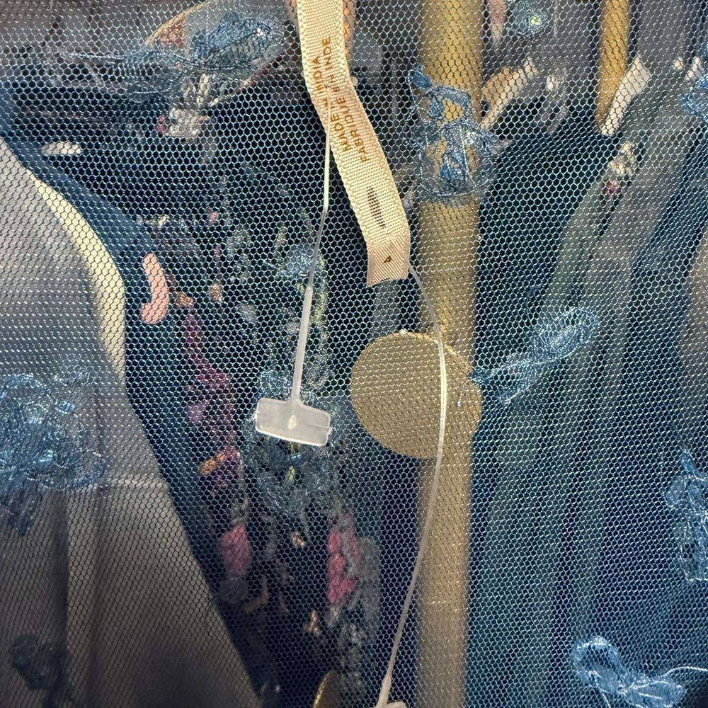Free People Sheer Embellished Maxi Dress in Deep Blue - Picture 9 of 9